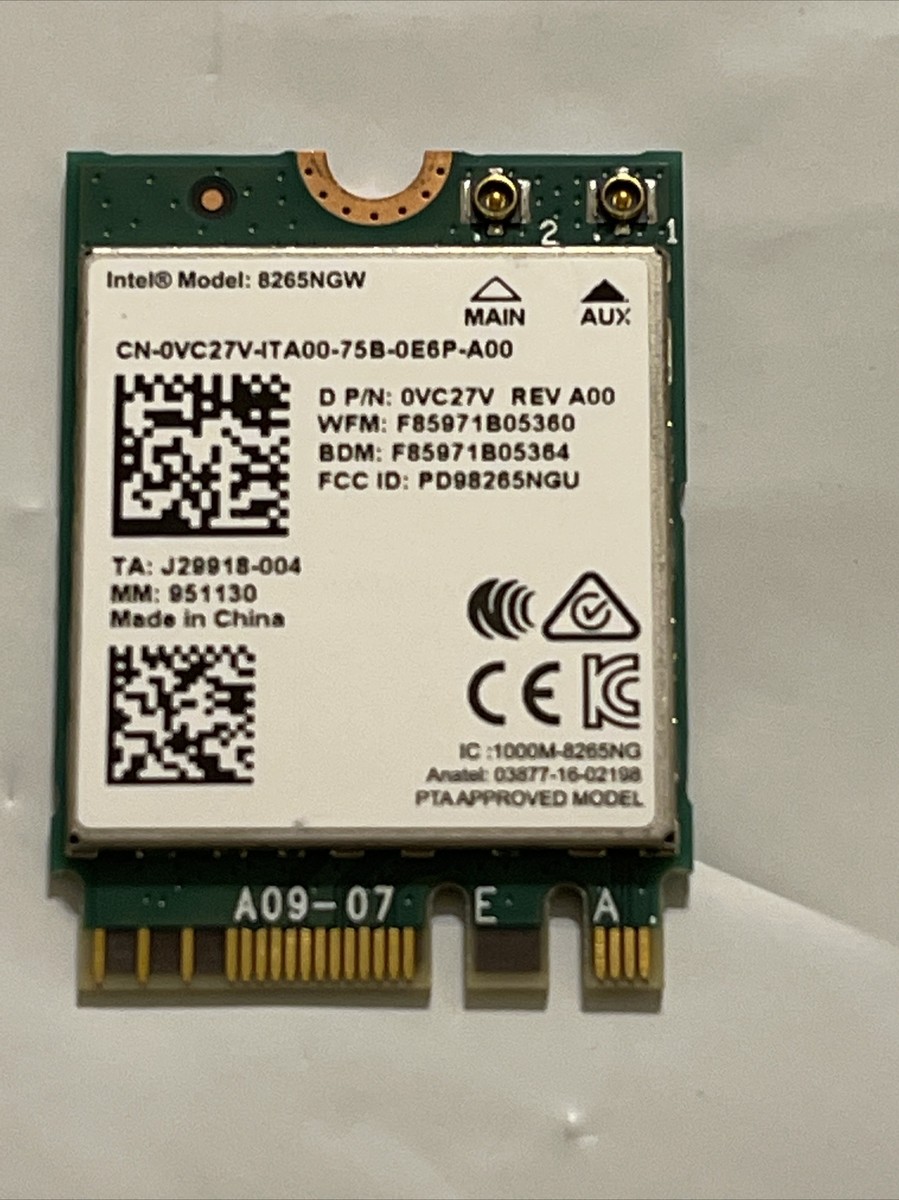 ️ Dell Latitude 5285 WiFi Wireless Module 0VC27V 8265ngw