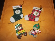 4 Grandpa Christmas Ornaments New No Box Or Tag