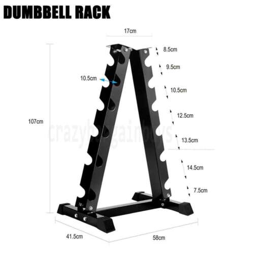 Vertical Dumbbell Storage Rack 6 Pairs Home Gym Equipment Close Grip Triangle AU - Picture 14 of 14