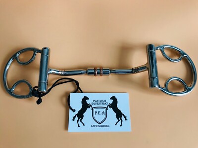  Western Beval Fase Trense mit Kupfer Roller Inlay Pferd Gebiss Erbse UK Lager
