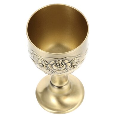 BESTonZONE BRONZE GEPRÄGTES WEINGLAS VINTAGE MESSINGKELCH