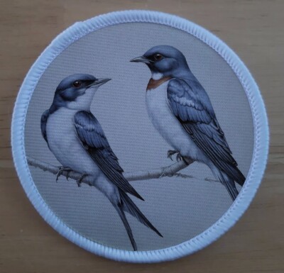 Paar Schwalben Schwalbe Vogel 3'' Zoll Aufbügeln oder Aufnähen Patch Abzeichen