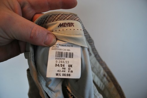 Vintage Meyer Linea Bernardo comfort stretch beige trousers W 34 L 28 - Picture 8 of 9