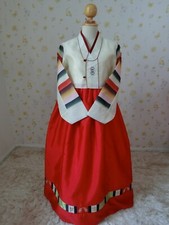 Modern Korean Hanbok Dress for woman 35 " 160cm. tall Rainbow Red Hanbok