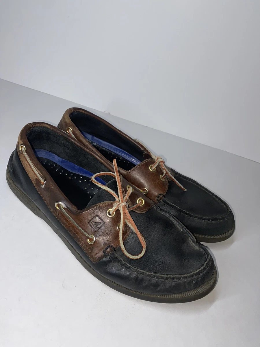 Vintage Sperry Top sider Boat shoes size 9.5 M non marking black