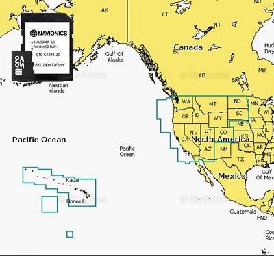 2026 Navionics Plus microSD MSD Chart Card Maps U.S. West & Hawaii Lakes,Rivers