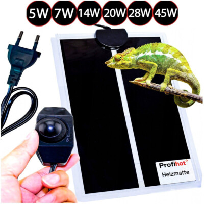 5W - 45W HEIZMATTE MIT THERMOSTAT Pflanzen Terrarium Sämling Pet REPTILE 230V