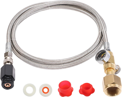 #ad CO2 Tank Adapter with 60quot; Hose for SodaStream Drinkmate Aarke Machines $70.99