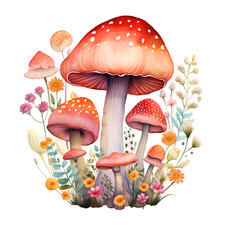 Wall decal sticker mushroom wall sticker 18 x 18 cm large