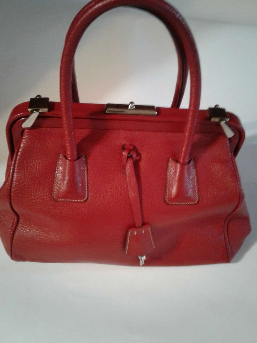 バッグ 90s PRADA VINTAGE LEATHER TOTE HAND BAG Prada Pre-Owned 1990s logo-plaque Tote Bag | Green | FARFETCH
