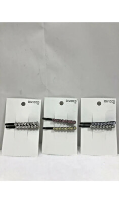 H&M crystal barrettes set 2-Pack Rhinestone-Embellished Hair Clips - Black/silver  main image 4