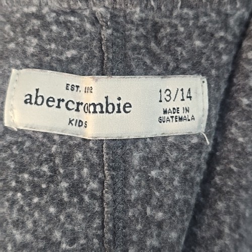 Abercrombie Kids Girls 13/14 Charcoal Gray Zip Up Hoodie Sweatshirt Spellout - Picture 6 of 7