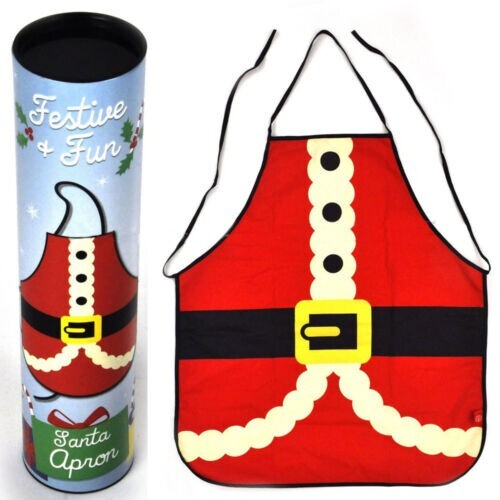 Santa Outfit Style Apron - Father Christmas Cooking Apron in Tube