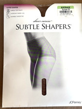 JC Penney Subtle Shapers Sheer Caress Girdle Top Average Suntan Pantyhose