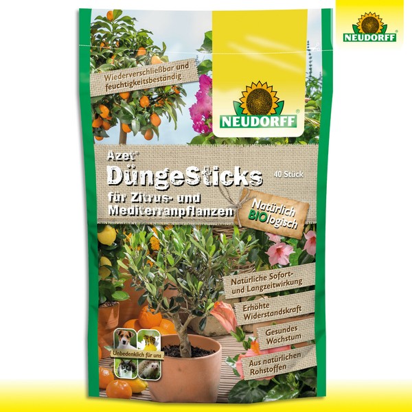 Neudorff Azet 80 G (=40 Sticks) DüNgesticks FüR Zitrus- Und Mediterranpflanzen-image