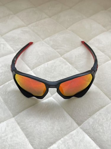 New Oakley Plazma Sunglasses Matte Black Red Frame Prizm Orange Lenses 9019-1159 - Bild 3 von 6