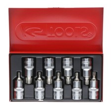 Coffret de 9 douilles tournevis TORX® percé 1/2'', T20 à T60 Kstools