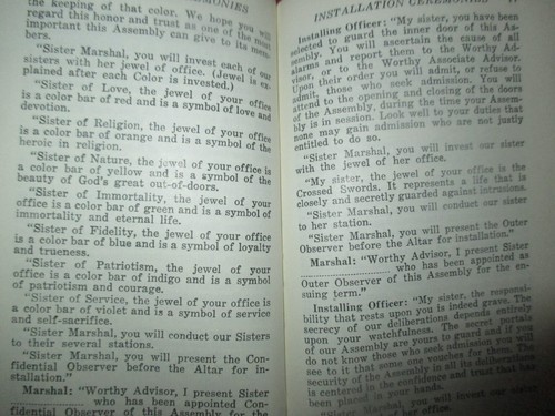 Vintage RITUAL ORDER OF THE RAINBOW FOR Campfire GIRLS Hardcover BOOK - 1940's - Picture 5 of 6