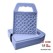 RV Stabilizing Jack Pads, 6.7in x 6.7in Camper Leveling Block with Dusty Blue