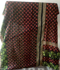Vintage Patchwork Kantha Bedspread Indian Handmade Quilt Throw Cotton Blanket