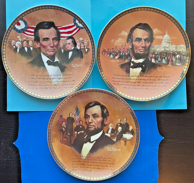 Lincoln Portraits Of Valor Address Debate Emancipation Proclamation Deco Plates