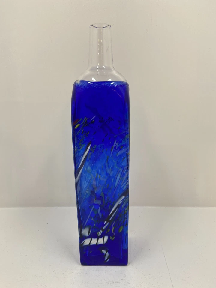 Квадратная бутылочная ваза Kosta Boda Atelier Bertil Vallien 11 дюймов с подписью - Изображение 2 из 4