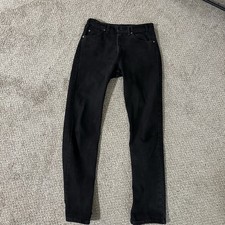 Levis Mens Black Denim Jeans Regular Fit Stra...