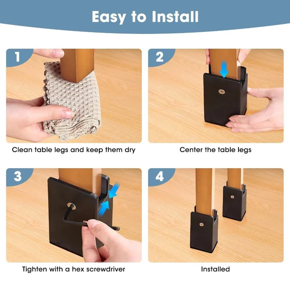 4Pcs/Set Furniture Raisers Chair Bed Riser Stands Furniture Heightening Leg Pad - image 4 of 4