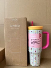 Owala 40oz Tumbler Flower Crown Color Drop FreeSip Water Bottle Day Gift NEW