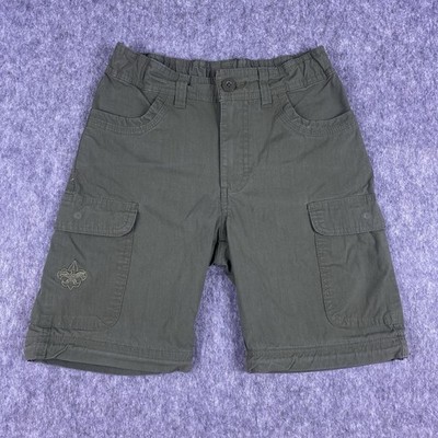 Boy Scout Of America Uniform Shorts Olive Green Adjustable Waist Youth Size 8