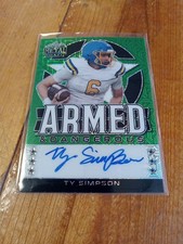 2024 Leaf Metal Draft Ty Simpson Green Foil 4/5 Auto Rookie Card