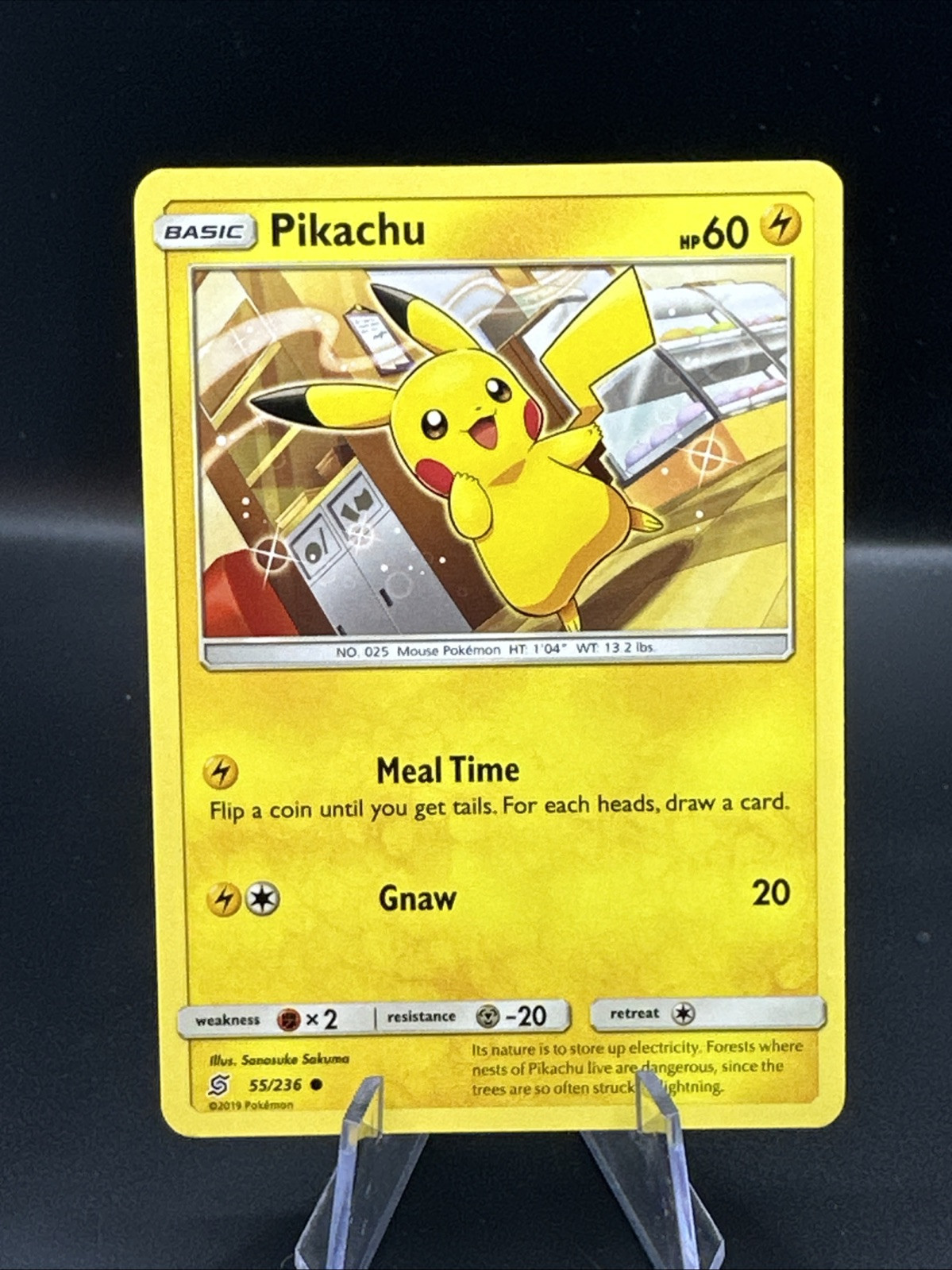 Pokemon Card Pikachu Unified Minds Common 55/236 Near Mint