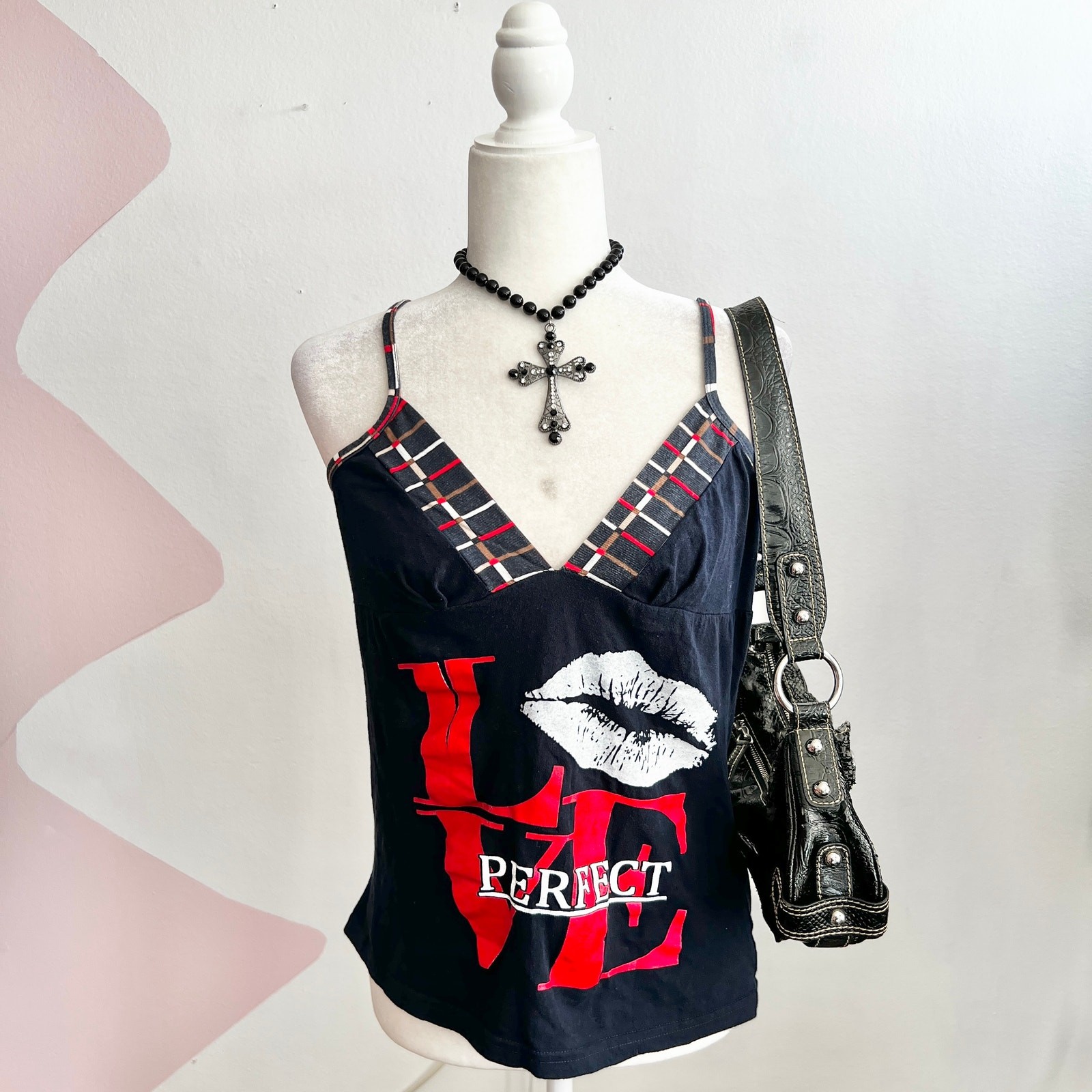 Blue Y2K Babydoll Tank Top 2000s Coquette Indie Sleaze Soft Grunge Vintage Small