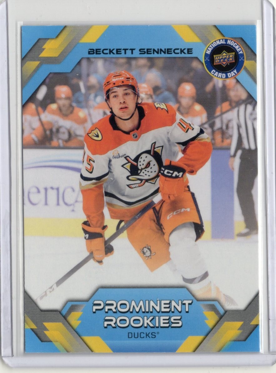 Beckett Sennecke #NHCD-5 Hockey Cards 2026 Upper Deck National Hockey Card Day trading card — raw and PSA graded price guide