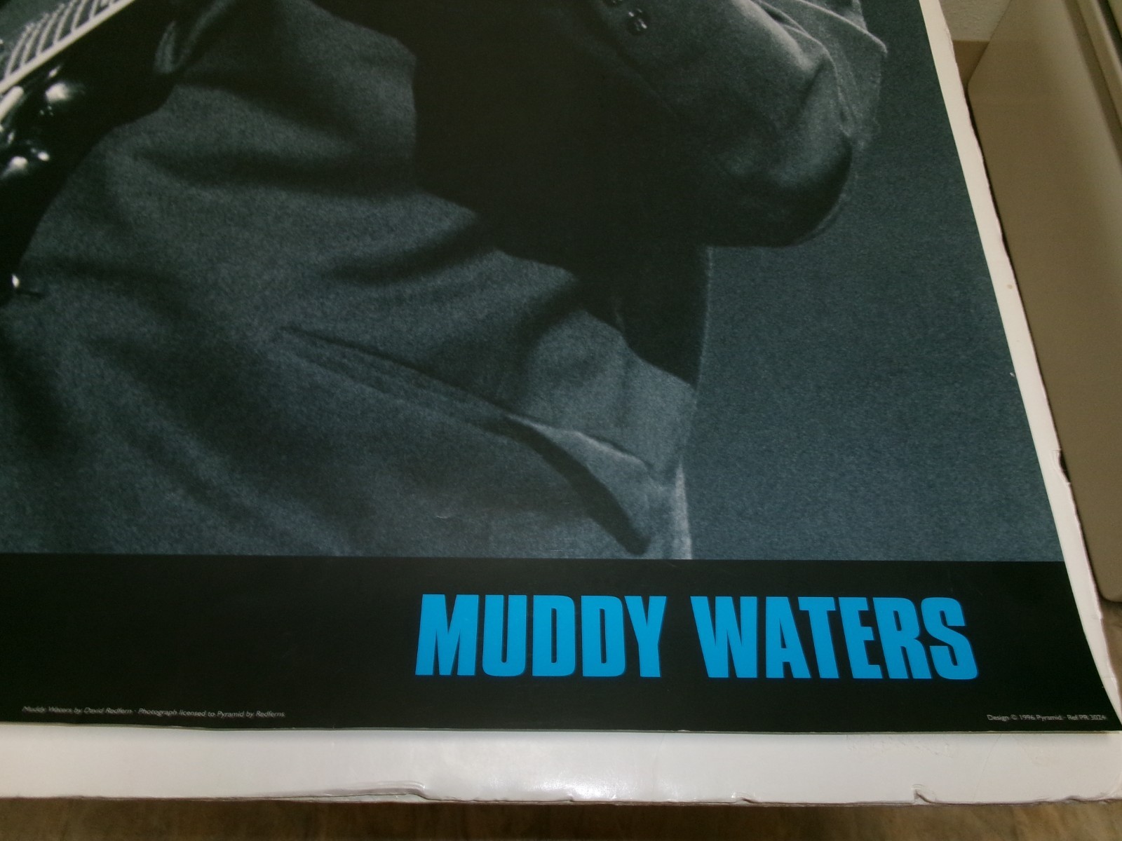 Vintage Muddy Waters "the blues" Poster-Published by Pyramid 1996-24x34-Redfern
