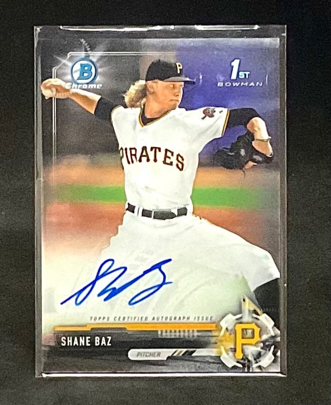 Shane Baz 2017 Bowman Chrome Draft Auto #CDA-SB Pirates Rays