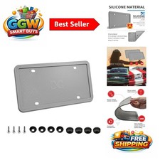 Weather-proof Silicone License Plate Frame Covers - Elegant Gray Design Weather-proof Silicone License Plate Frame Covers - Elegant Gray Design