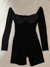 Silkhour Dolce Black Long sleeve Bodysuit, Jumpsuit, Size XS