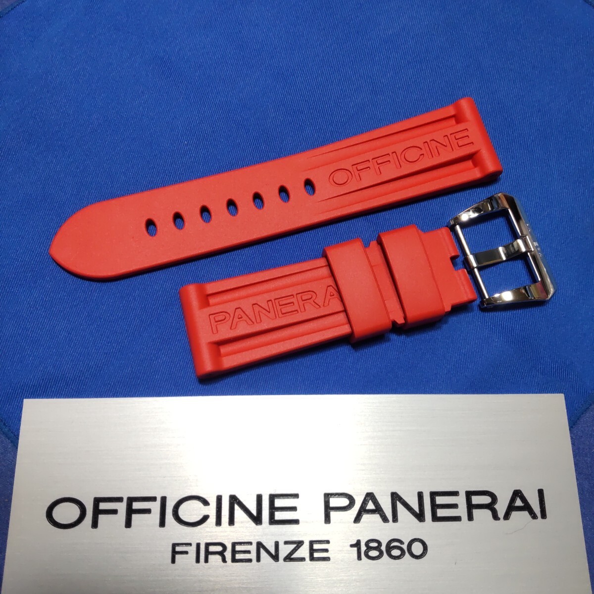 Genuine PANERAI PAV00625 BA Pin Buckle & Unused Red Rubber Strap