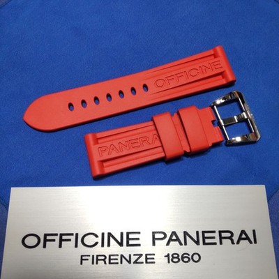 Genuine PANERAI PAV00625 BA Pin Buckle & Unused Red Rubber Strap