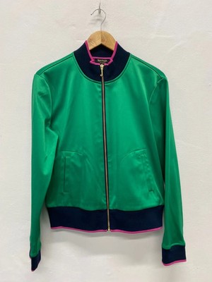 Juicy Couture emerald Green black label Bomber Jacket UkM Green Floral LG005