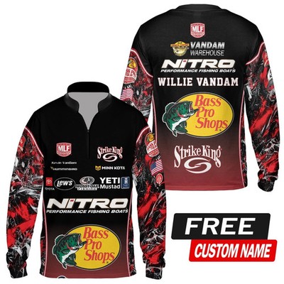 Custom Name Strikeking Nitro Bass Fishing Bowling Jersey Shirt Size S-5XL