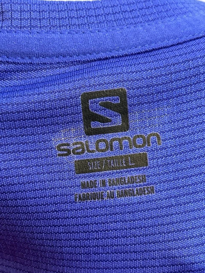 Camisa Salomon feminina grande azul corrida quarto de zíper * - Imagem 3 de 4
