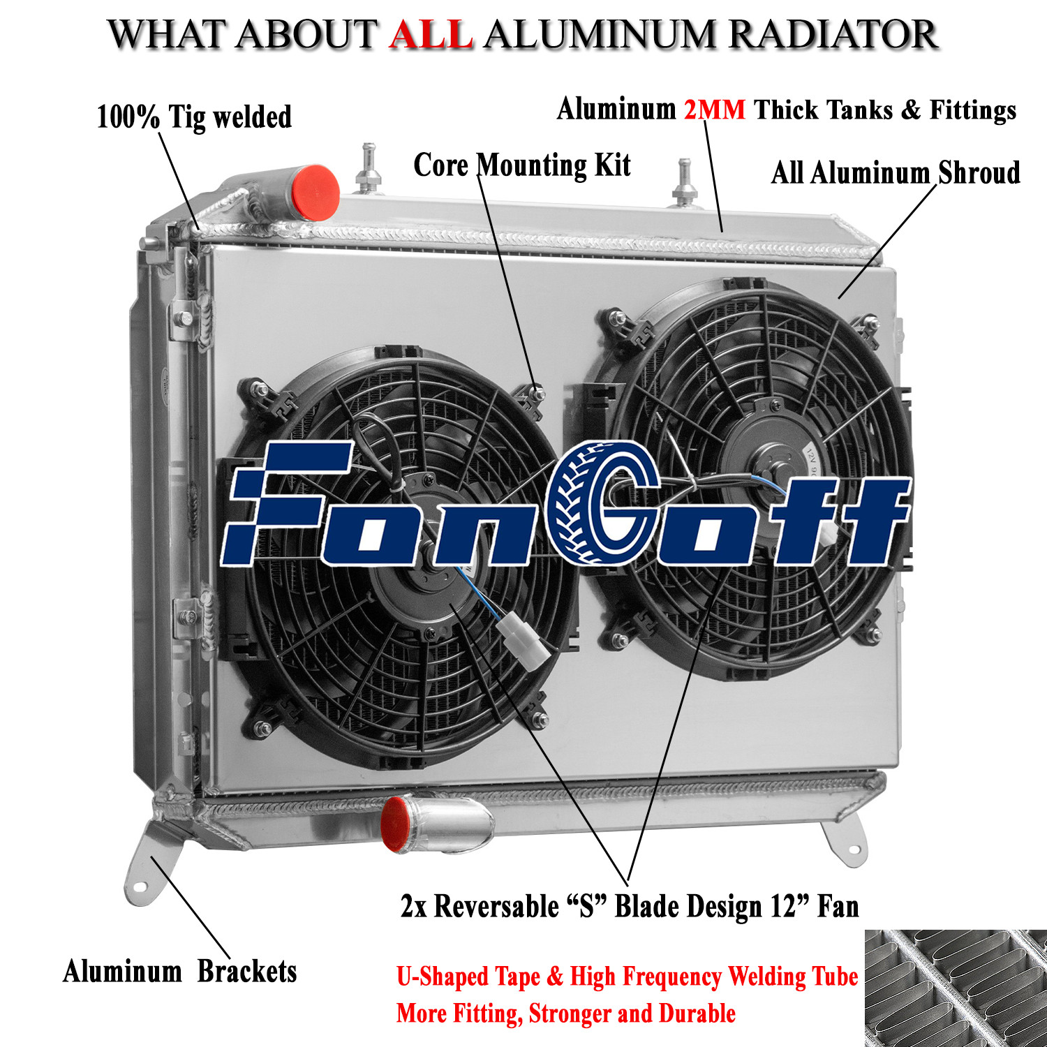 4-Row Aluminum Radiator Shroud Fan For 1984-1988 Nissan 300ZX Z31