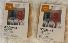 (2) NumNum Pre-Spoon GOOtensils Baby Spoon Set (6+ Months) BPA Free Silicone