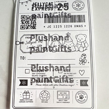 Jellycat Express 10 Christmas Stickers Bunny & Bear Cute Black/White Paper