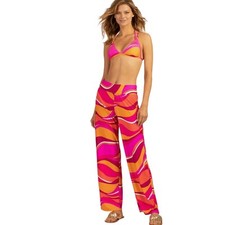 Trina Turk Vivid Vista Swim Pant M S Pink Orange Cover Up