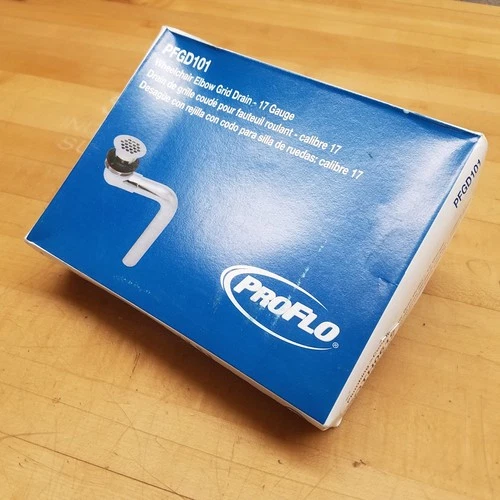 ProFlo PFGD101, Wheelchair Elbow Grid Drain, 17 Gauge, 1-1/4" x 6" - NEW - Picture 1 of 4