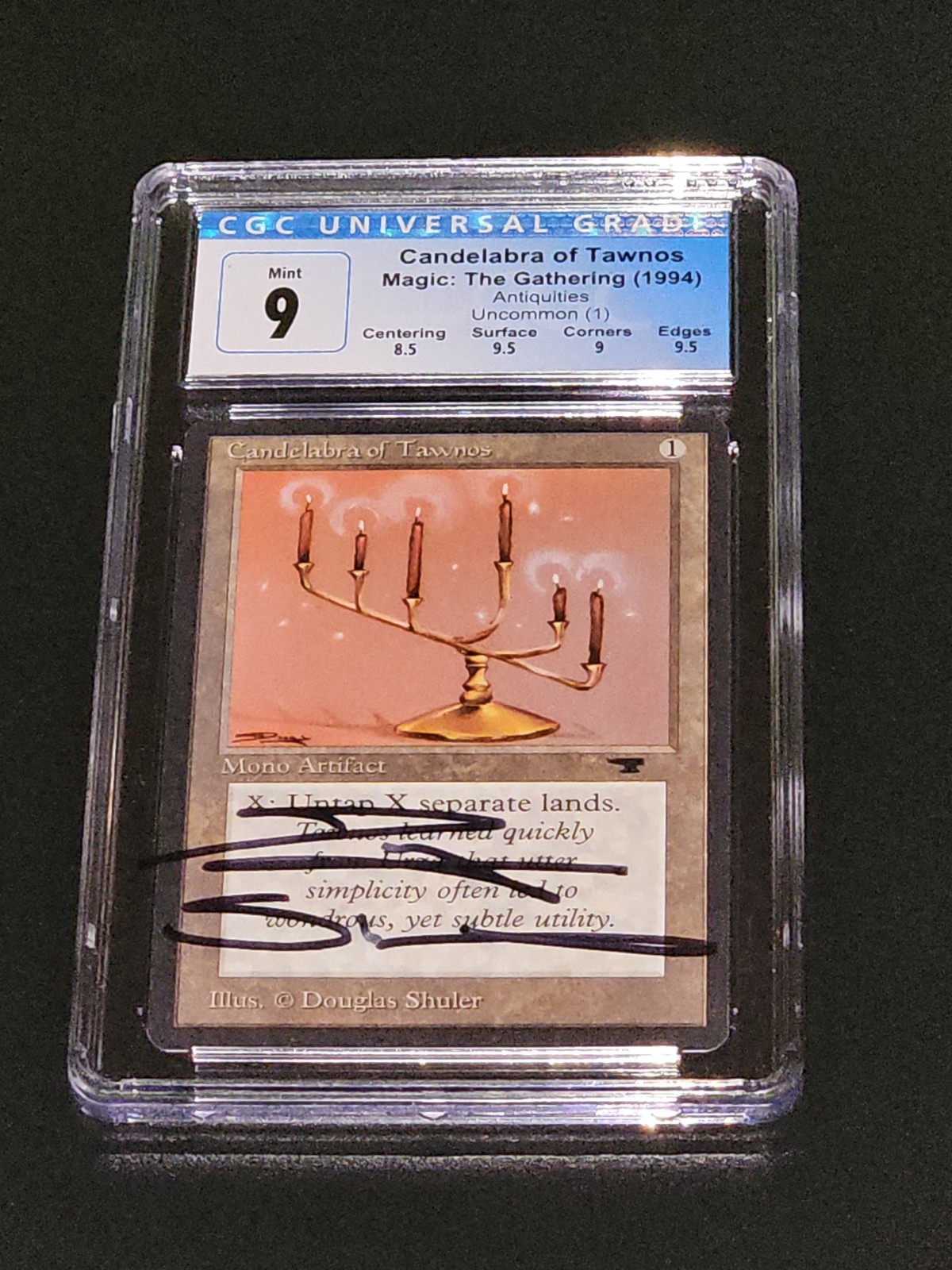 CGC 9 Candelabra of Tawnos Antiquities Reserve List Case Signed Shuler MTG Magic