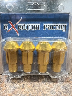 Gold Aluminum Lock Nuts 12x1.25 4 Lug Nuts Exedium Racing 